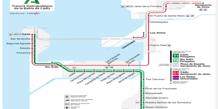 El tranvía de la Bahía de Cádiz entra en servicio 16 años después del inicio de las obras