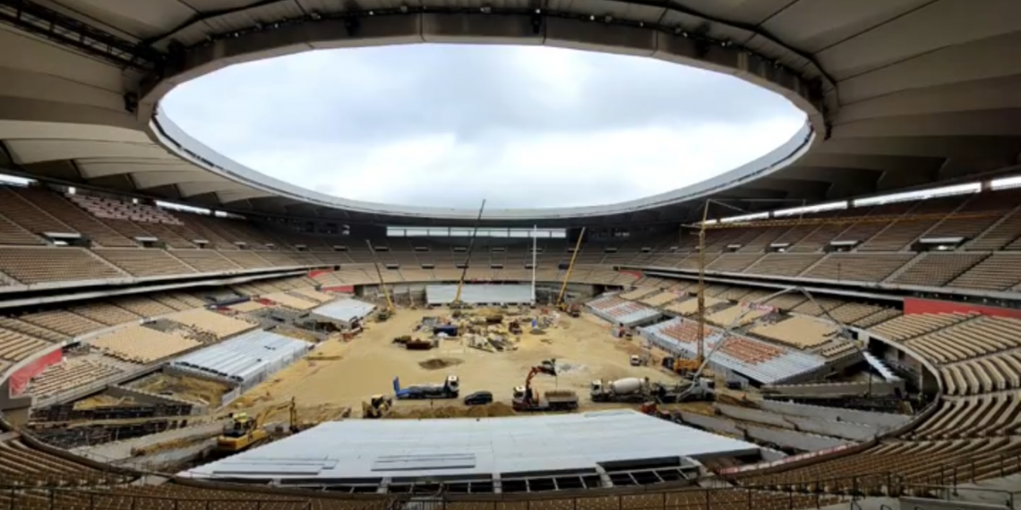 A toda máquina, las obras de ampliación del estadio de la Cartuja de Sevilla se preparan para su gran estreno