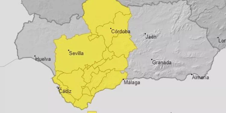 Alerta amarilla por tormentas en Sevilla hasta el mediodía de este miércoles
