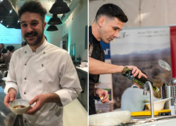 El presidente Paco Reyes felicita a los cocineros jiennenses Juan Carlos García y Álvaro Salazar