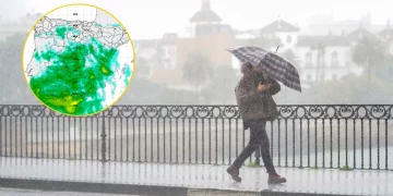 La DANA irrumpe en Sevilla y marca el inicio de una semana inestable con lluvia, barro y cambio brusco de tiempo