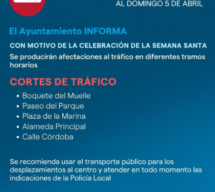 Málaga activará un dispositivo especial de movilidad por la Semana Santa 2026