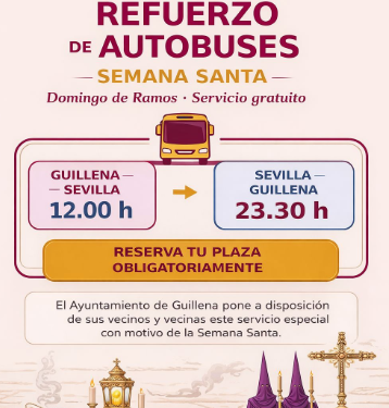 Guillena refuerza el transporte público para Semana Santa