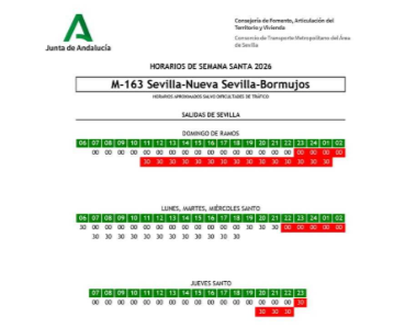 Consulta el nuevo servicio especial de transporte en la Semana Santa 2026 en Sevilla