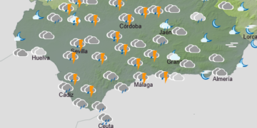 Avisos de tormentas en Andalucía