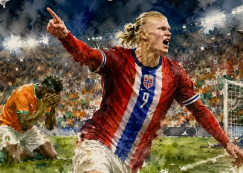 Haaland mete a Noruega en octavos de final