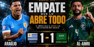 Empate entre Uruguay y Arabia Saudí