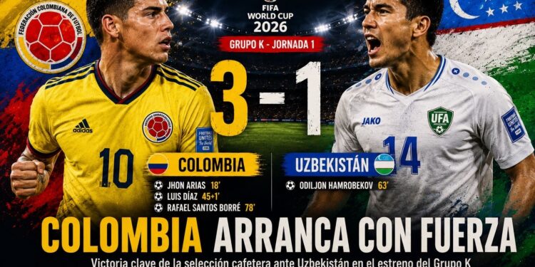 Colombia cumple ante Uzbekistán y toma impulso en el Grupo K