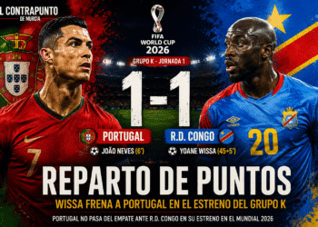 Portugal no pasa del empate ante República Democrática del Congo y deja dudas en el Grupo K