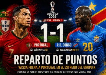 Portugal no pasa del empate ante República Democrática del Congo y deja dudas en el Grupo K