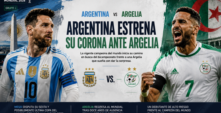 Argentina inicia la defensa del título frente a Argelia en busca de un estreno victorioso