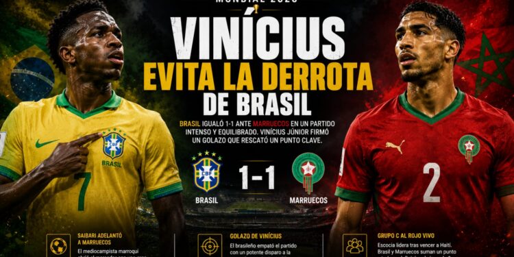 Vinícius evita la derrota de Brasil ante un Marruecos que confirmó su ambición mundialista