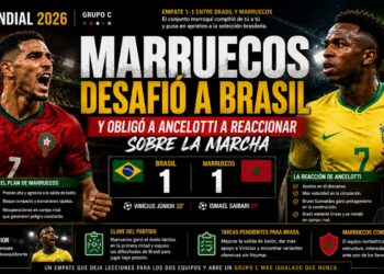 Marruecos desafió a Brasil y obligó a Ancelotti a reaccionar sobre la marcha