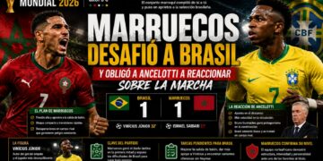 Marruecos desafió a Brasil y obligó a Ancelotti a reaccionar sobre la marcha