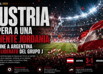 Austria supera a una valiente Jordania y se une a Argentina en el liderato del Grupo J