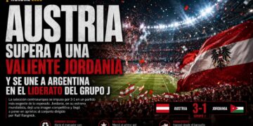 Austria supera a una valiente Jordania y se une a Argentina en el liderato del Grupo J