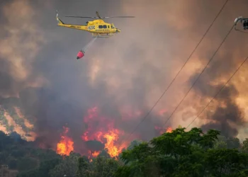 Incendio Villanueva de los Castillejos con dispositivo de emergencia en Huelva