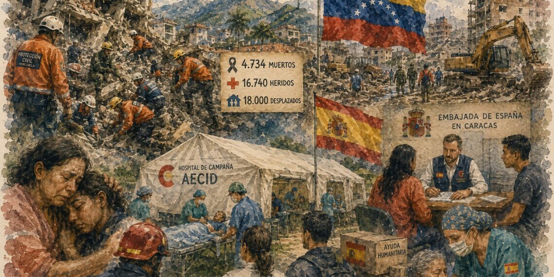 Los fallecidos por el terremoto en Venezuela ascienden a 4.734 mientras España mantiene su apoyo a los afectados