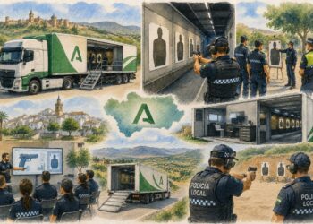 Andalucía incorpora la primera galería móvil de tiro de España para reforzar la formación de las policías locales