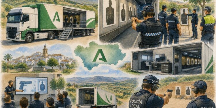 Andalucía incorpora la primera galería móvil de tiro de España para reforzar la formación de las policías locales