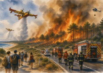 Francia intensifica la lucha contra los incendios forestales tras declararse un nuevo gran foco cerca de Lacanau