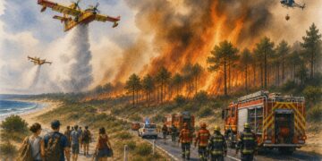 Francia intensifica la lucha contra los incendios forestales tras declararse un nuevo gran foco cerca de Lacanau