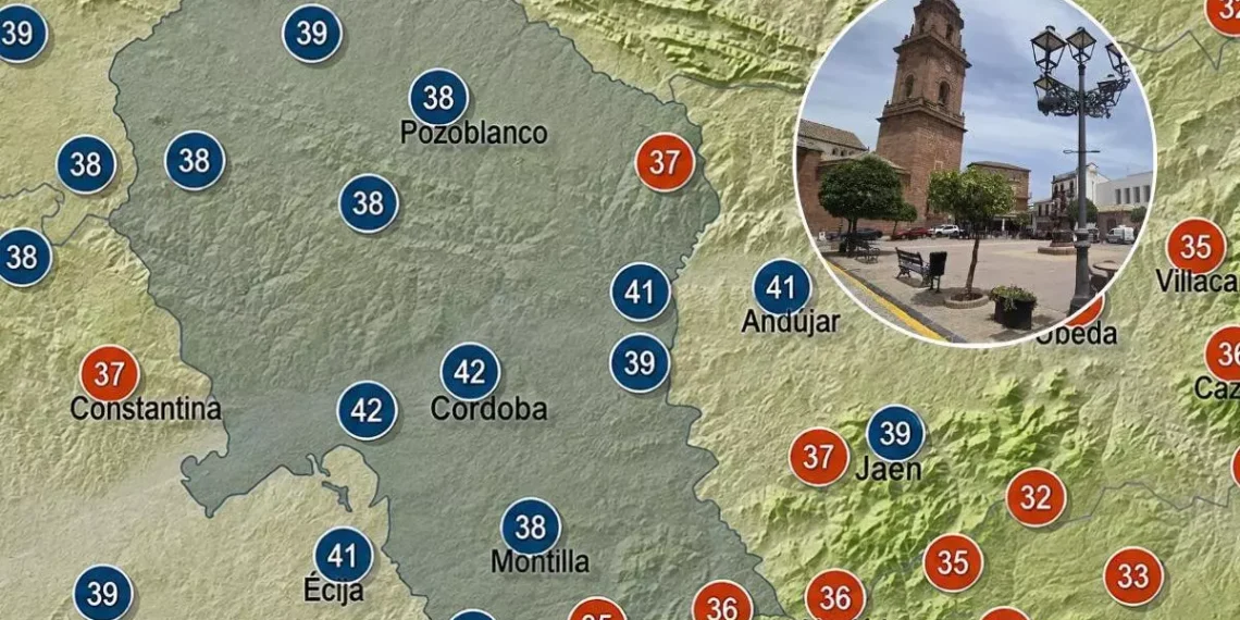 Córdoba vuelve a rozar el límite del termómetro: Montoro alcanza los 42,5 grados