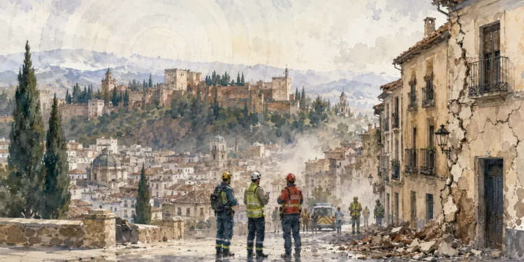 Terremoto de Granada con seguimiento de réplicas y daños materiales