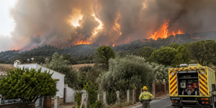 Incendio de Niebla con evacuaciones preventivas en Huelva y Sevilla