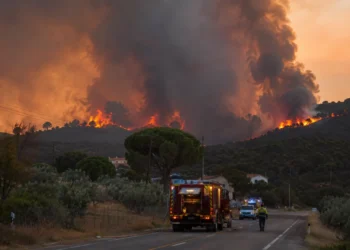 Incendio de Niebla en Huelva con medios del dispositivo de extinción