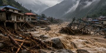 Una riada desencadenada por un terremoto deja una estela de destrucción en Nepal