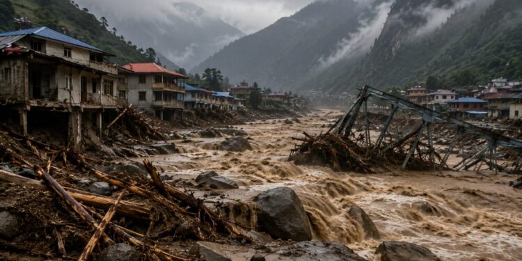 Una riada desencadenada por un terremoto deja una estela de destrucción en Nepal