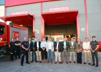 Parque de Bomberos de Aznalcóllar durante el acto de reapertura institucional