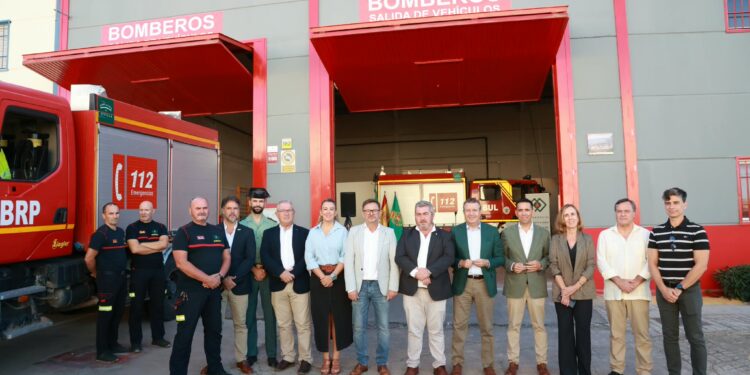 Parque de Bomberos de Aznalcóllar durante el acto de reapertura institucional