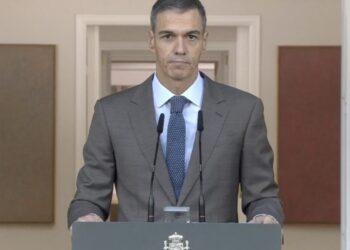 Pedro Sánchez durante su adelanto de las elecciones