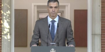 Pedro Sánchez durante su adelanto de las elecciones