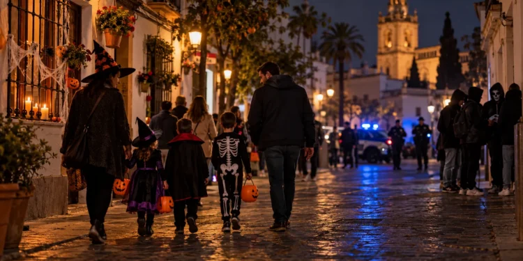 Noche de Halloween en calles históricas